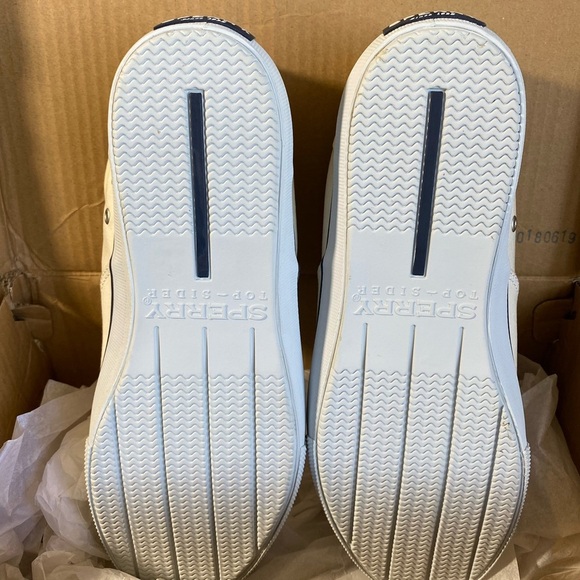 Sperry Top-Sider White & Tan Boat Shoes Men’s 10.5W NWT - Picture 4 of 9